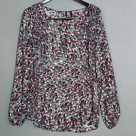 bobeau Tops - Babeau Semi Sheer Multi Color Blouse in Large